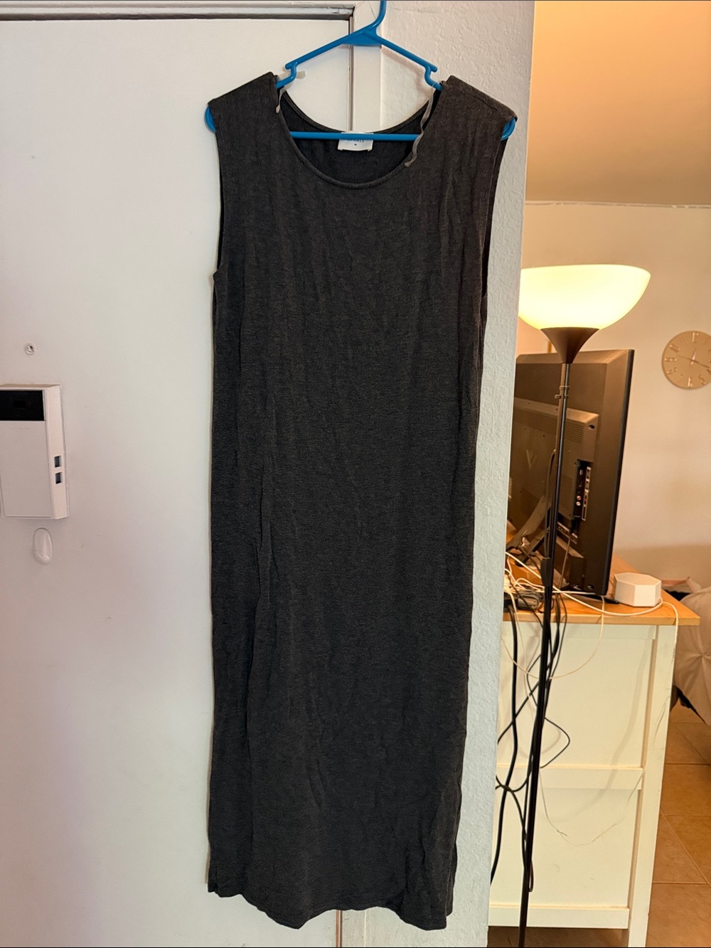 Everly Dark Gray Knit Top with Crew Neck